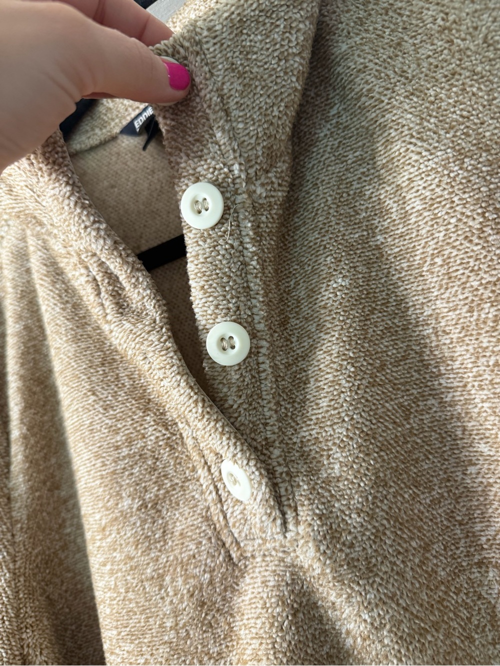 Eddie Bauer Cream Sherpa Fleece Pullover - Picture 2 of 5